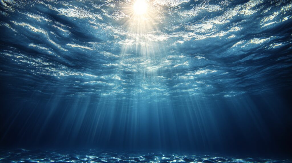 Voksendåb symboliseret ved lys under vandet – nyt liv i Kristus gennem dåb